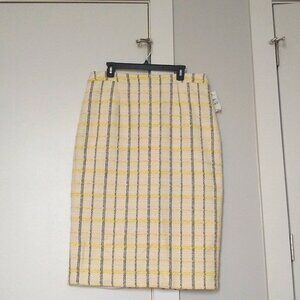 😊 Halogen tweed plaid pencil skirt NWOT size 14